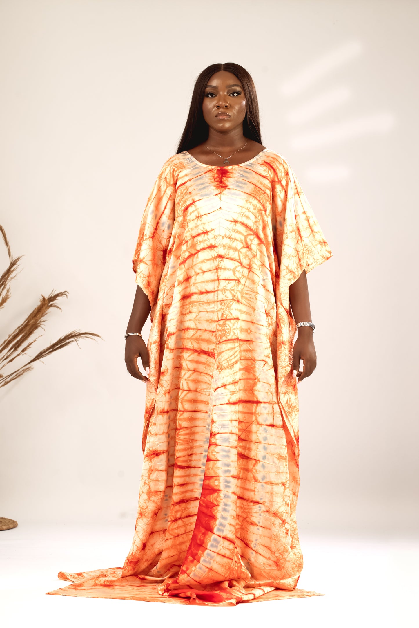 Orange and White kaftan