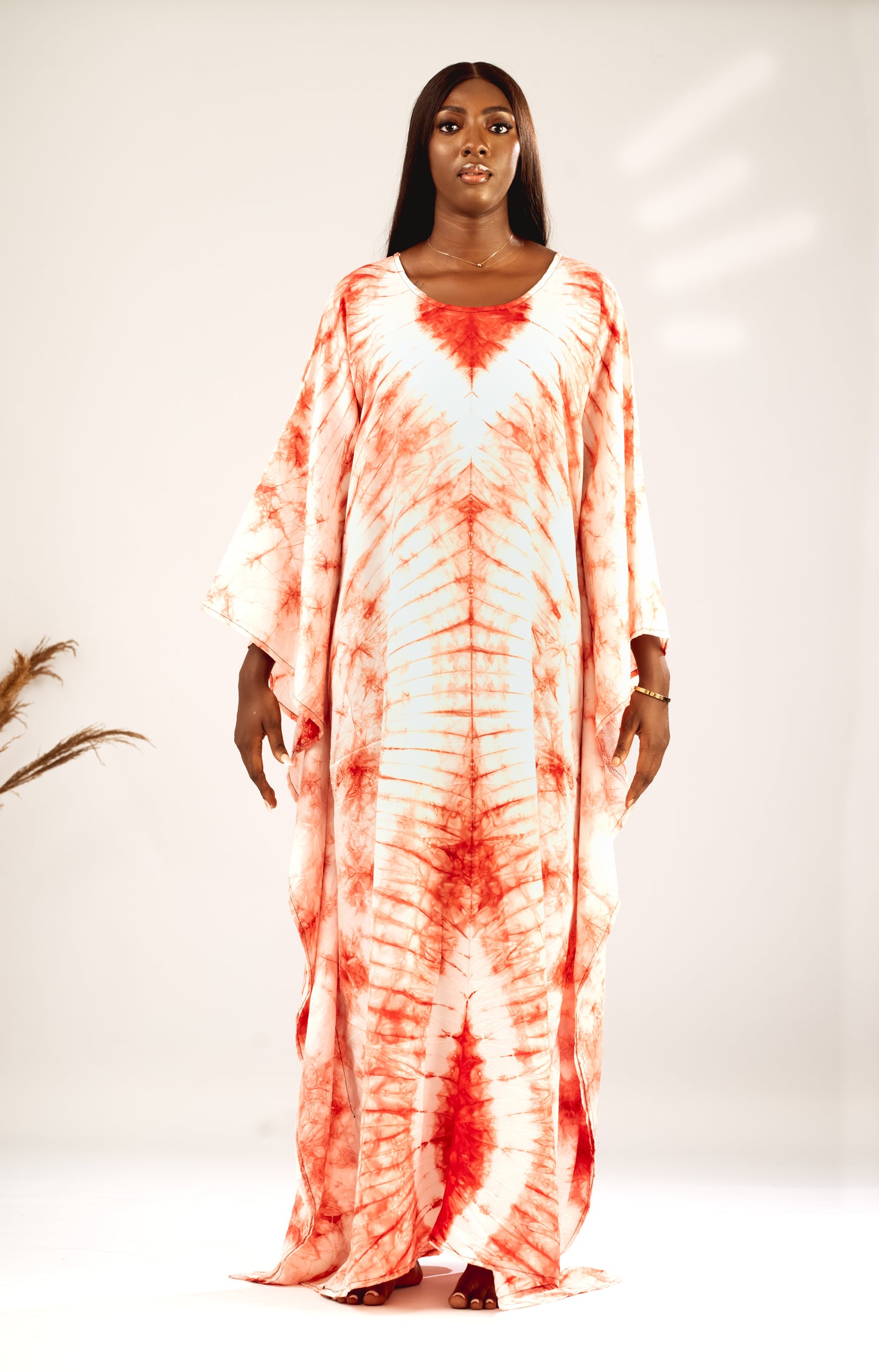 Orange and white Kaftan